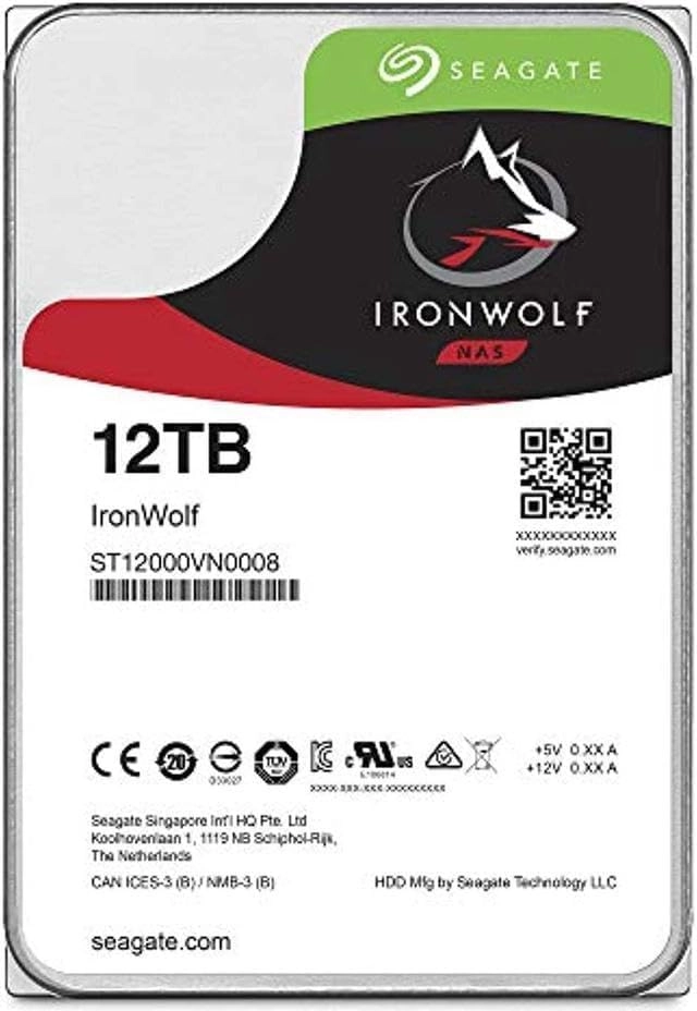 IronWolf 3.5" 7200rpm 256MB SATA 6Gb/s (ST12000VN0008/ST12000VNZ008) - 12TB
