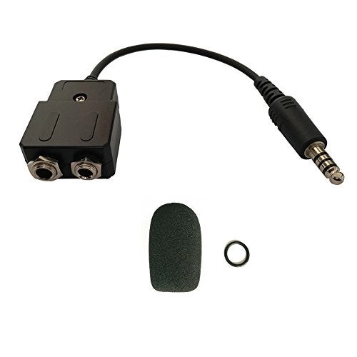 UFQ General Aviation to Helicopter Headset Adapter - Twin Plugs to U174U