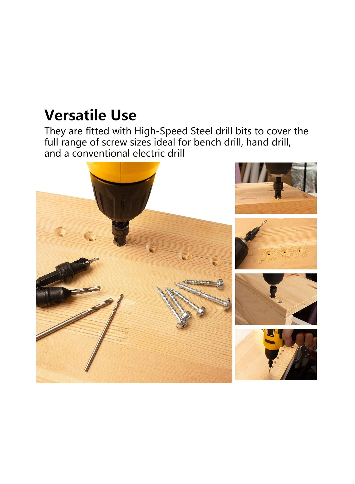 Countersink Drill Bit Set - Hss 5 Piece 3/8"
