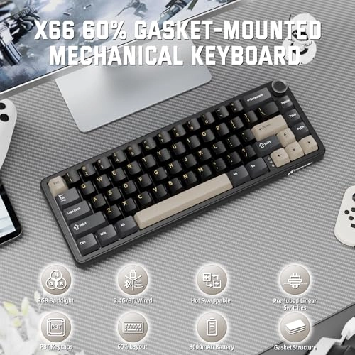 X66 - 66 Keys 65% Compact Design Bluetooth|2.4G|USB-C