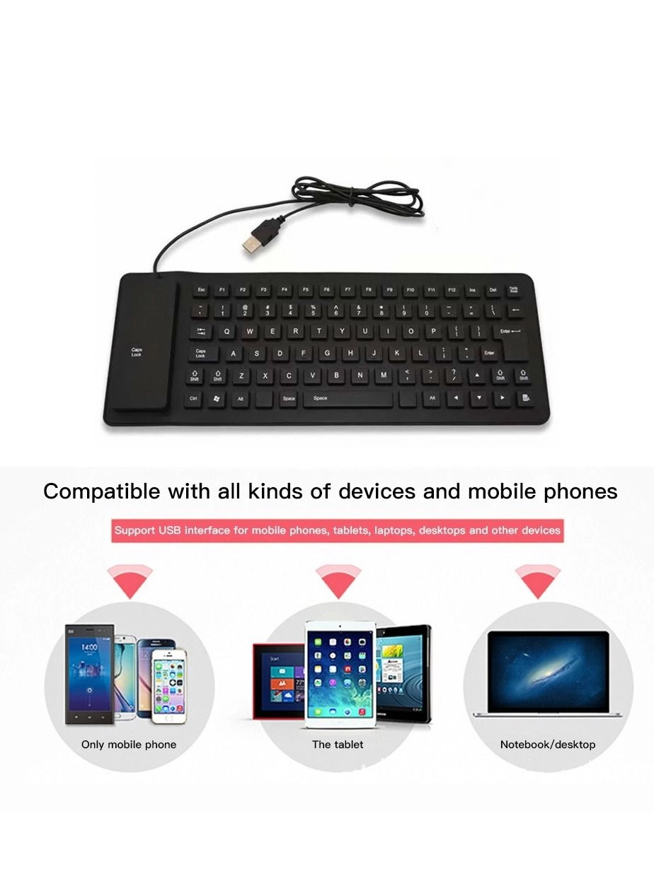 Foldable Silicone Keyboard - Wired