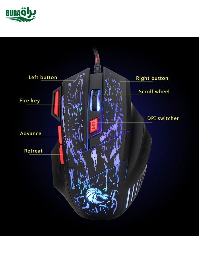 HXSJ P6 - Keyboard Mouse Converter + V100 - One-handed Keyboard + H300 - Gaming Mouse