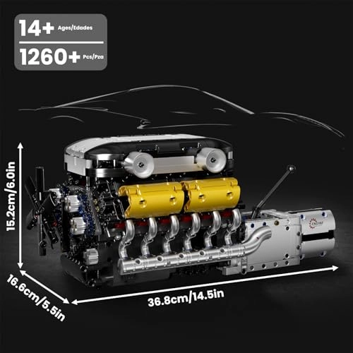 10202 Technik V12 Engine - 1260 pcs