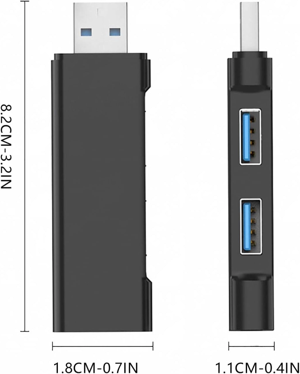 USB C Hub Multiport Adapter - 3 Port USB 3.0 Black