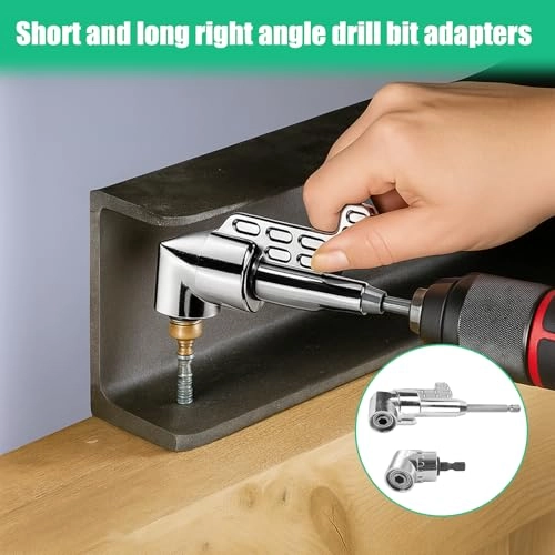 Right Angle Drill Attachment - 2 Pack 90° 105° 1/4" Hex