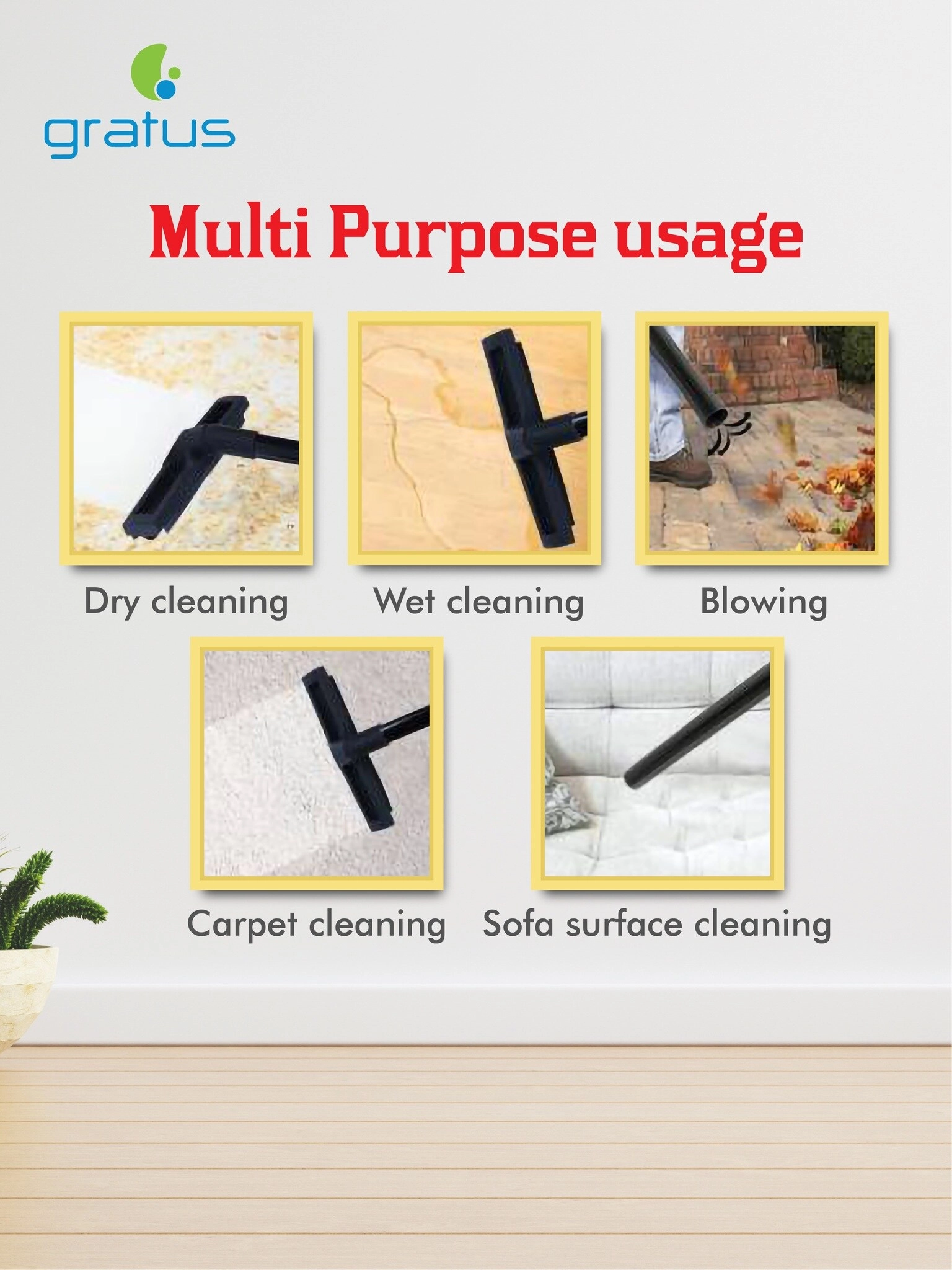 Wet/Dry/Blow Canister Vacuum Cleaner (GR-WVC2213AC)