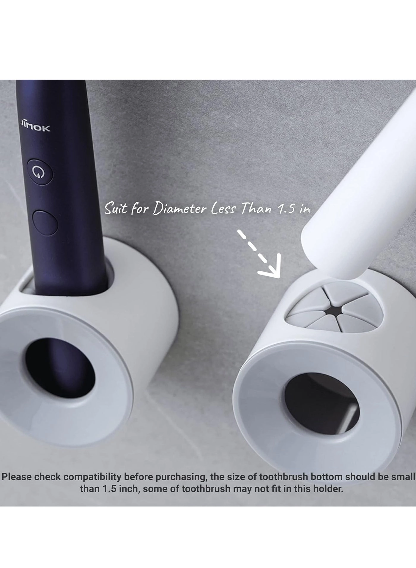 Electric Toothbrush Holder - Wall Mounted 2 Grey