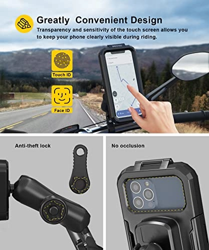 Motorcycle Phone Mount - Anti-Theft Waterproof 3.5"-6.1"
