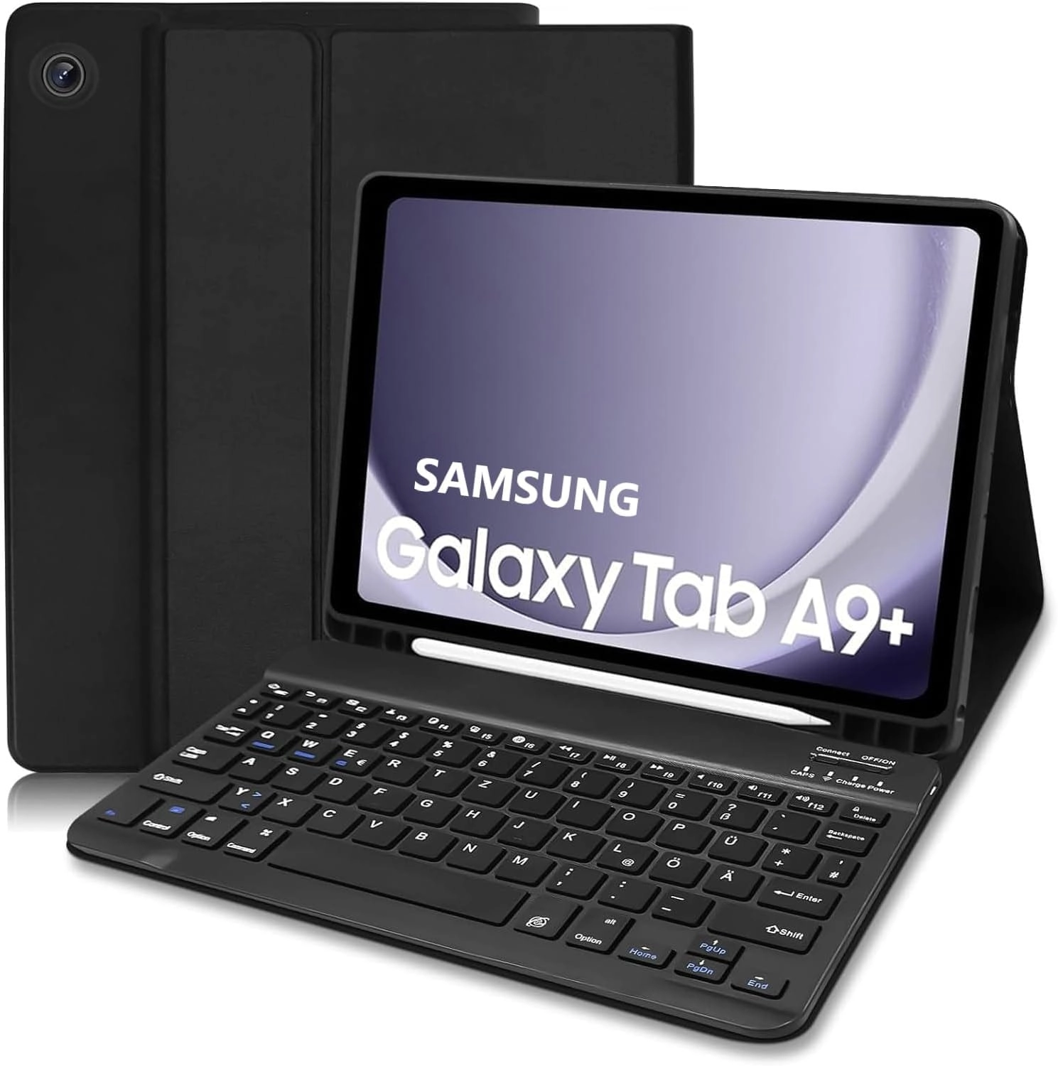 Muzz International Bluetooth Keyboard Case with S Pen Holder for Samsung Galaxy Tab A9 Plus (2024)