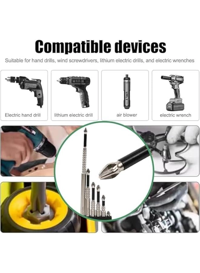 High Magnetic Screwdriver Drill Bits Set - 6-Piece Phillips