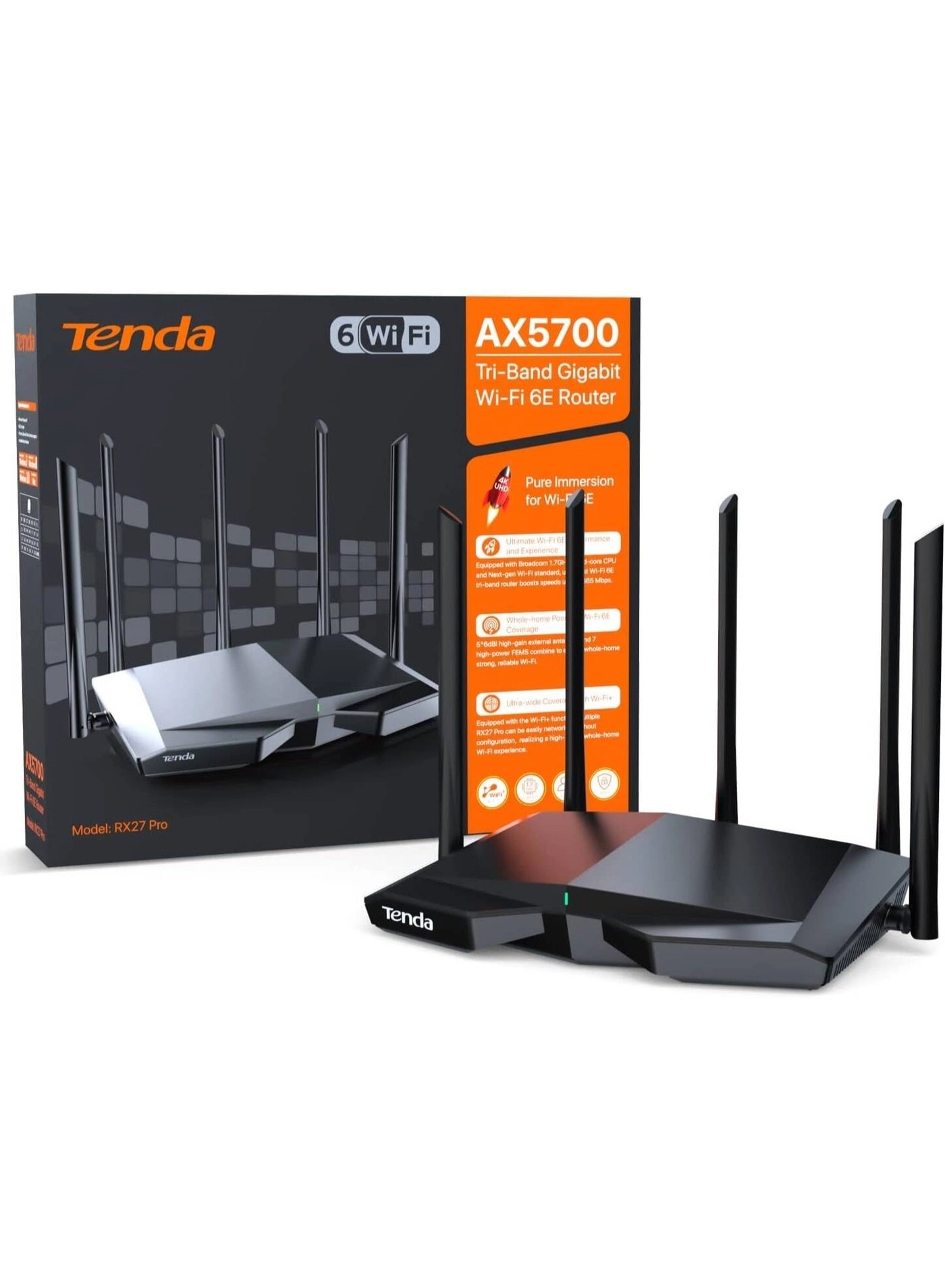 Tenda RX27 PRO - 5665 Mbps Wi-Fi 6E