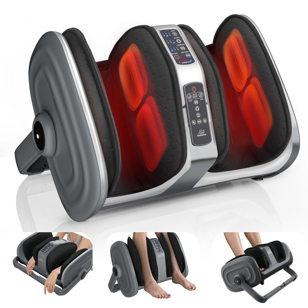 Snailax Shiatsu Foot Massager - Heat Remote 3-Level Kneading Vibration Compression