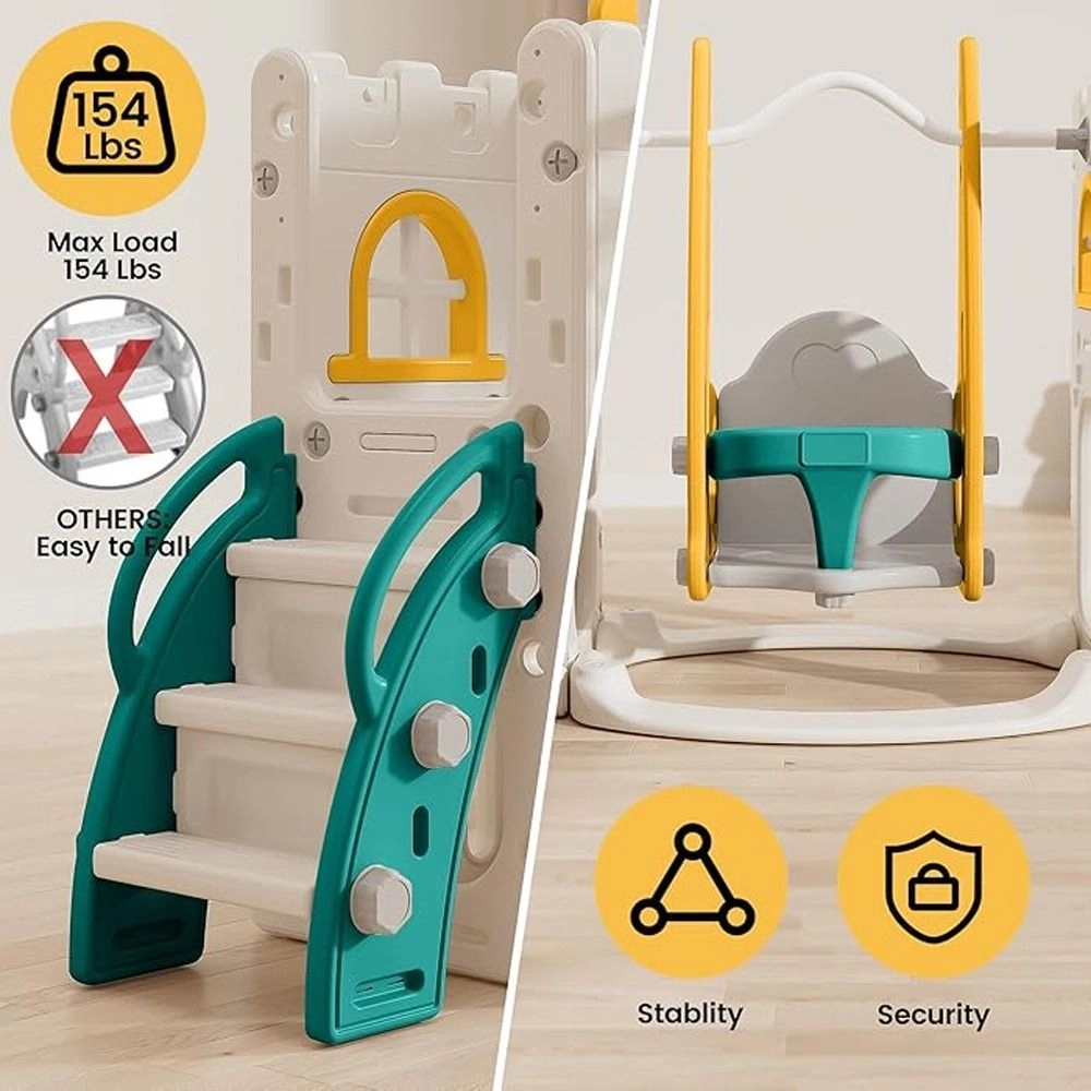 5-In-1 Children's Multiple Activity Playset With Slide - Suitable for 1 to 5 years EN71