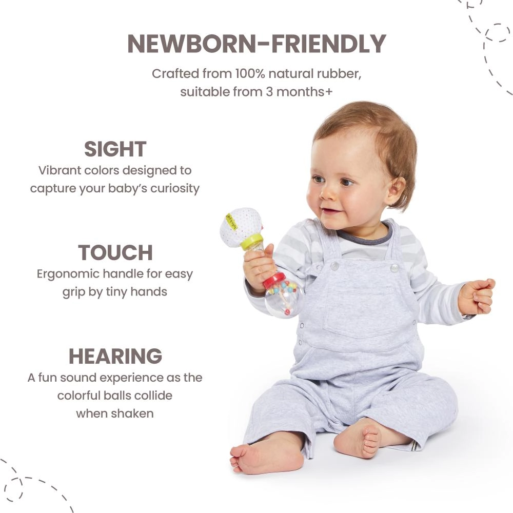 Il Etait Une Fois Soft Maracas Rattle - Suitable for 3 months & above SPFT FABRIC WITH CRINKLY PAPER