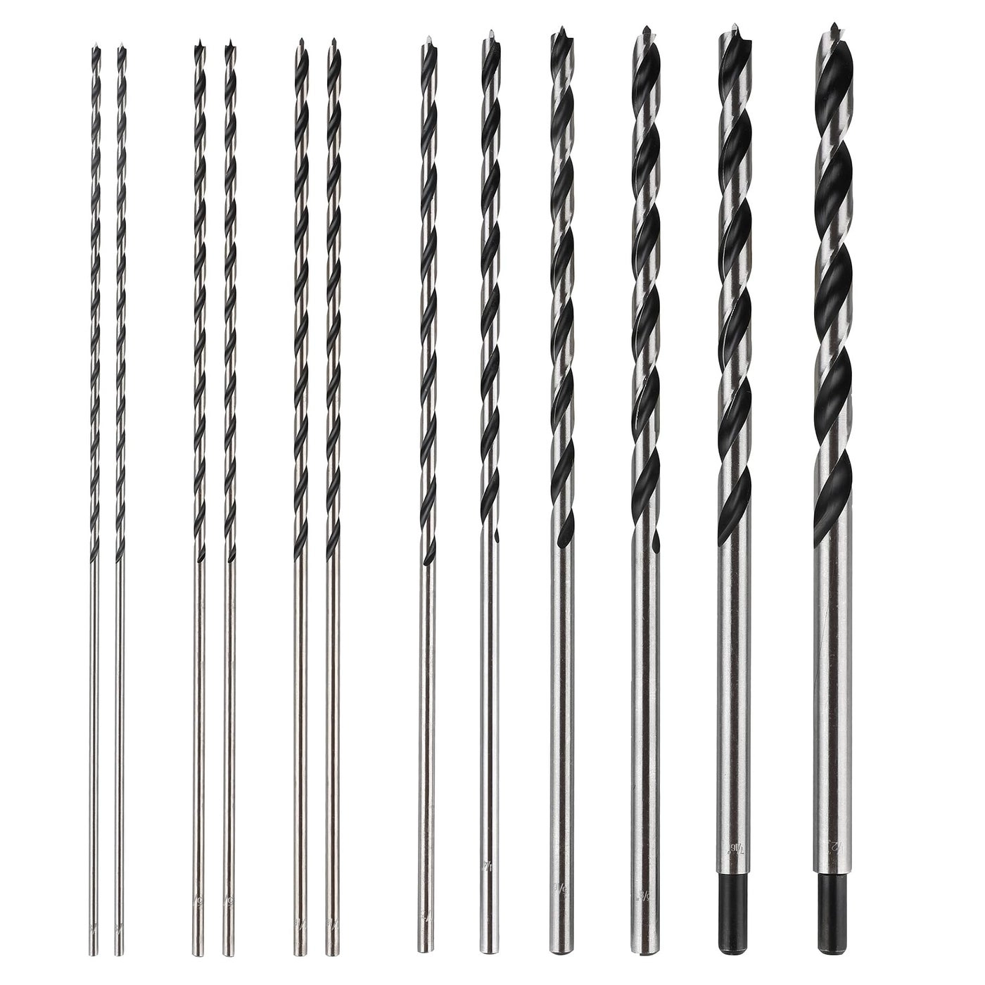 WildBossy Brad Point Drill Bit Set - 12Pcs (1/8" - 1/2")
