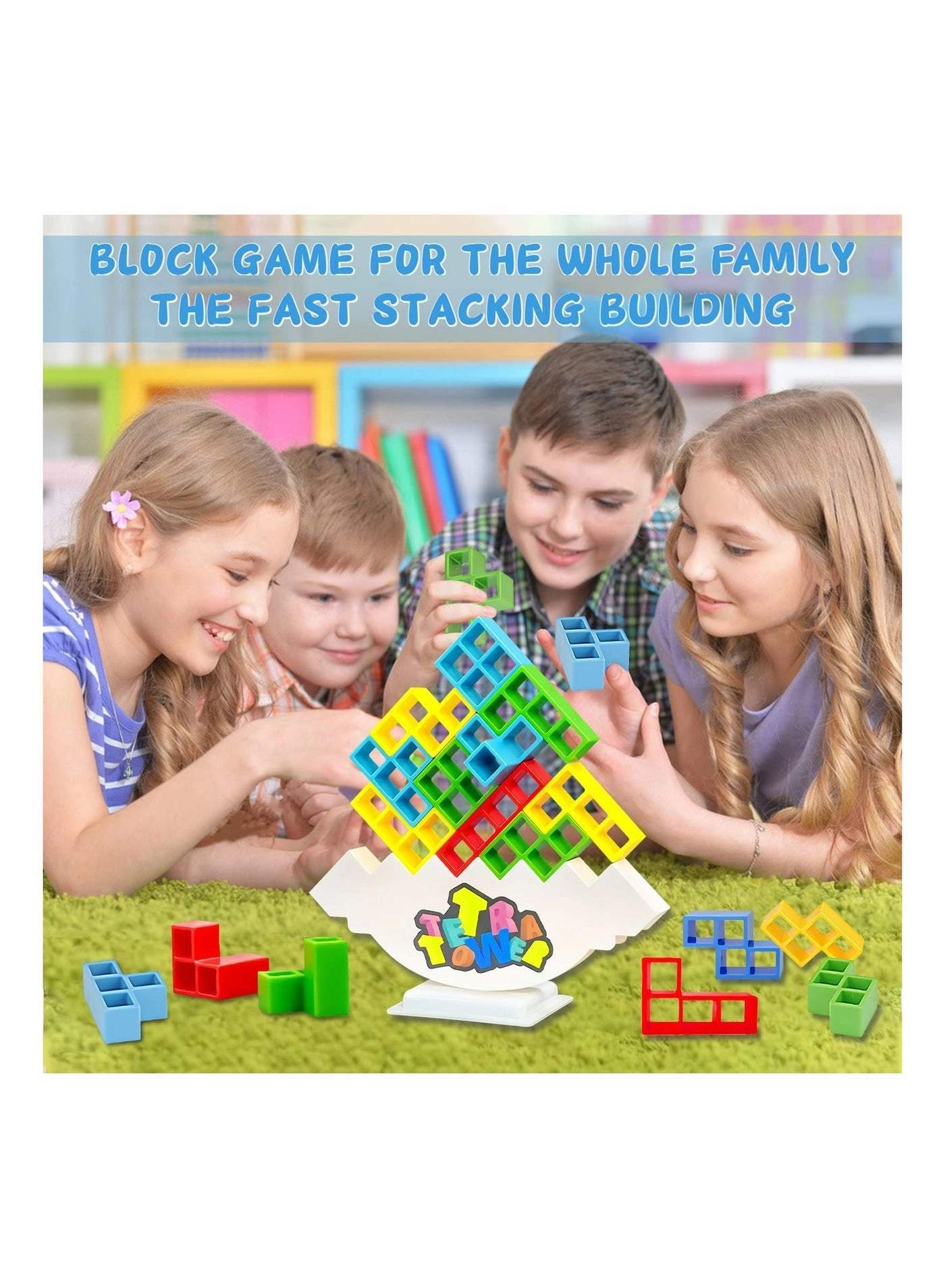Tower Balance Game - 64Pcs 8 Shapes