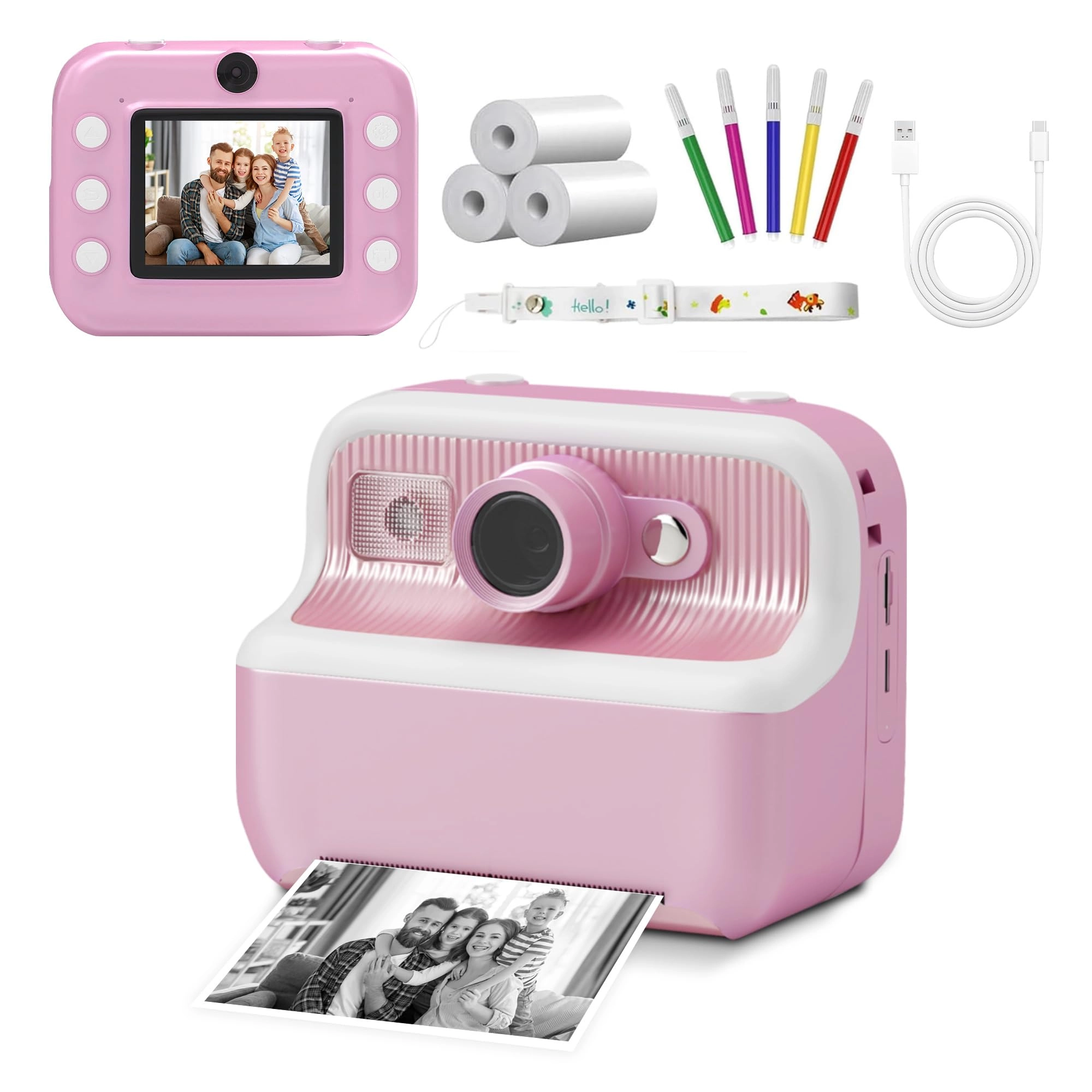 Kids Camera Instant Print - 1080P 2.4-inch HD Screen