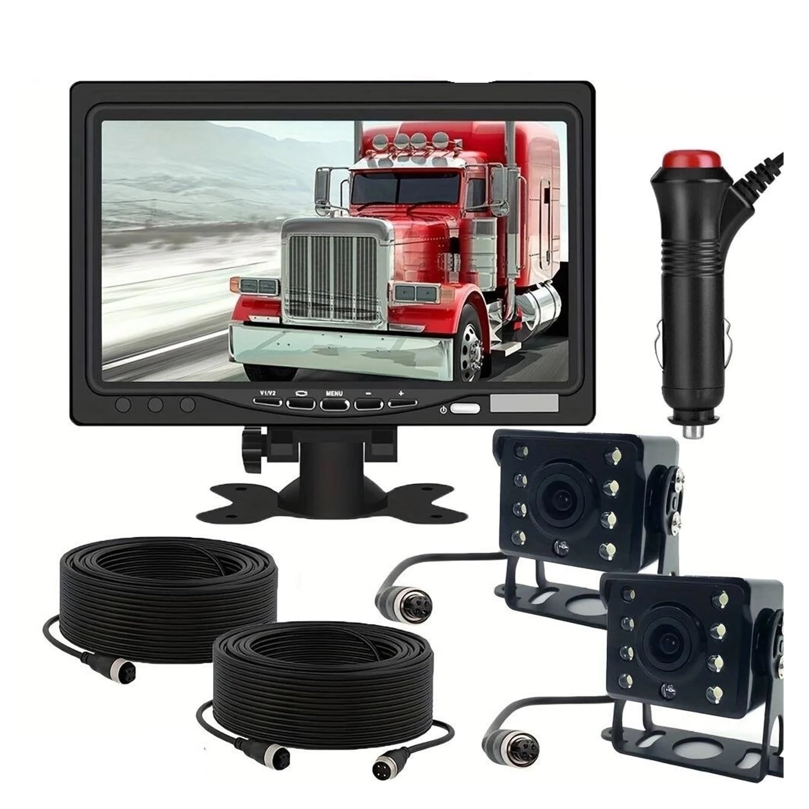 HJGJ Monitor - 800 x 480 pixels + Backup Camera - 8LED IR Night vision