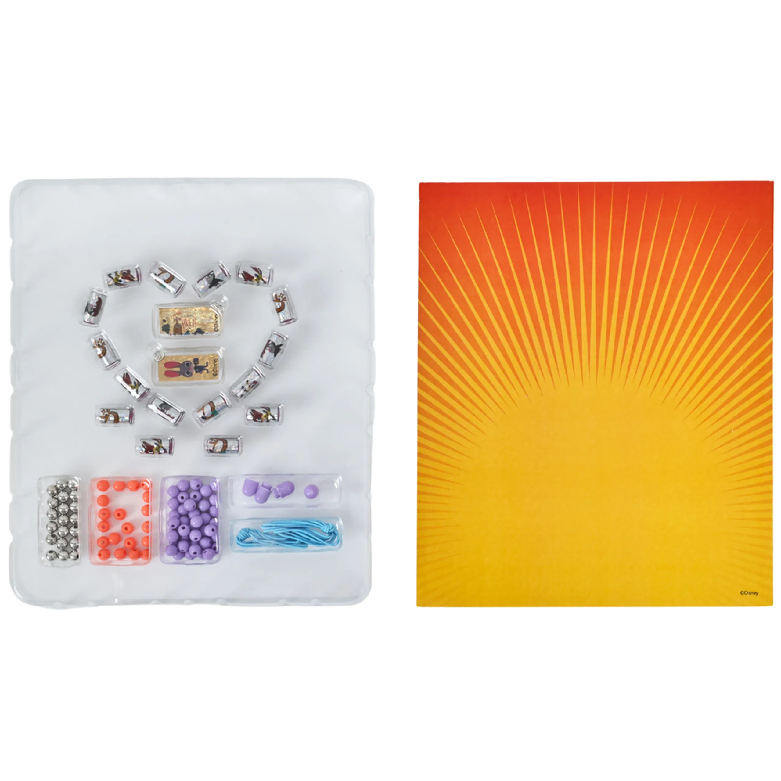 Zootopia Holographic Sticker Bead Bracelet Making Craft Set - 160pc Heart-Shaped Multicolor