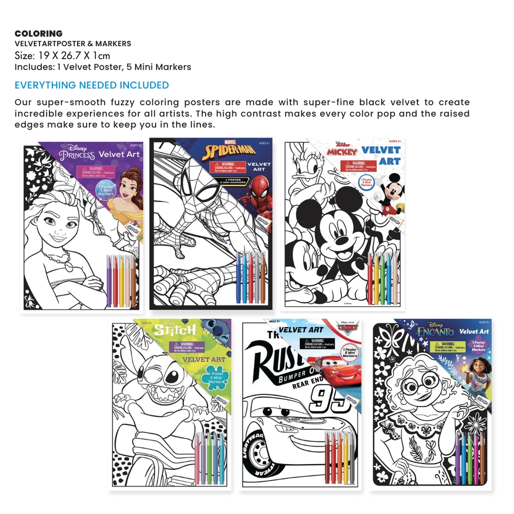 Encanto Velvet Art - 1 Velvet Poster 5 Mini Markers