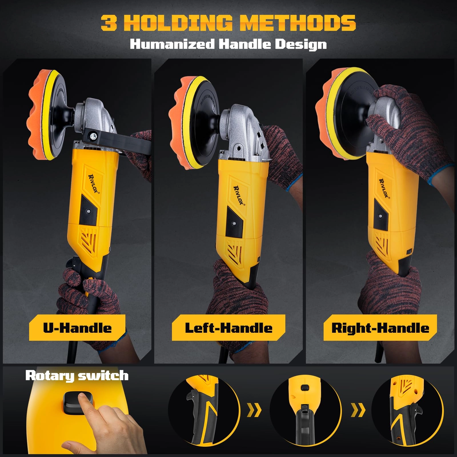 Car Polisher - 1600W 5/6/7 Inch