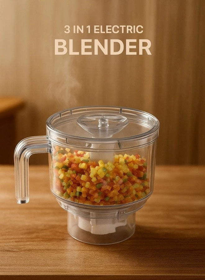 3-in-1 Electric Blender - 2 Speed & Pulse Function, Unbreakable Jar