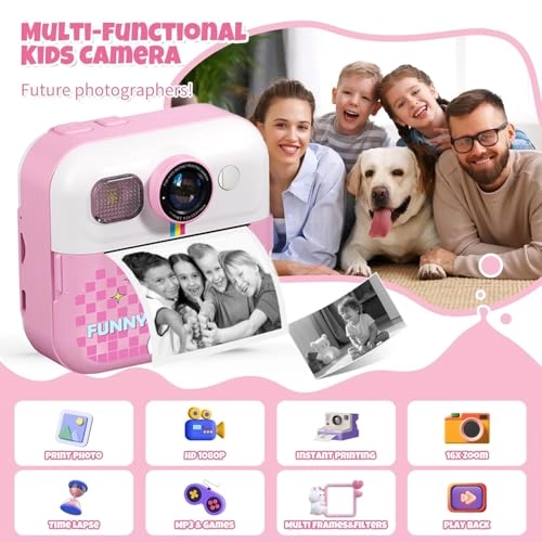 Kids Camera - Instant Print Pink