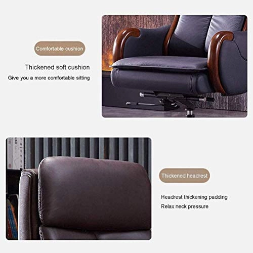 Desk Chair - PU Leather Brown High Back