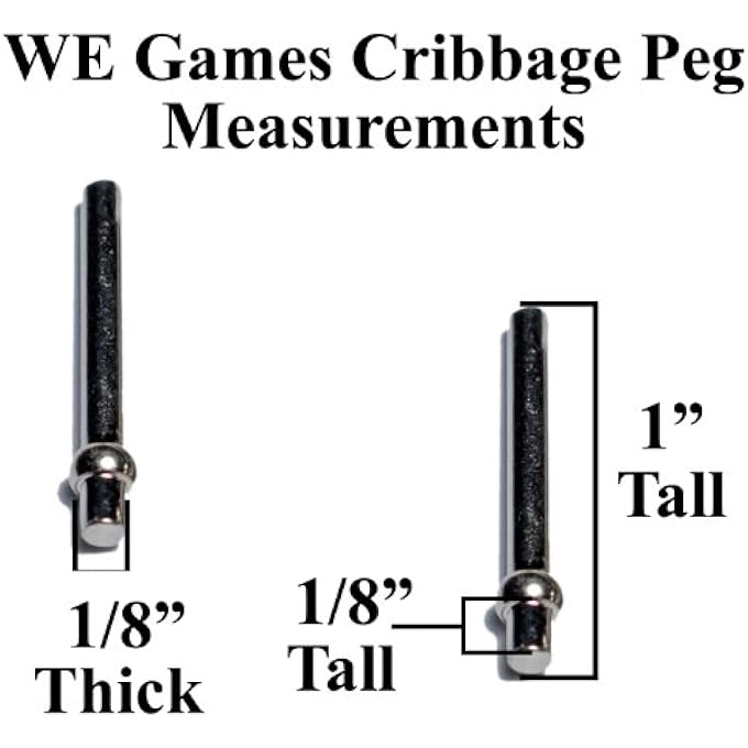 Classic Cribbage Board - 2 Track Solid Wood Metal Pegs Set