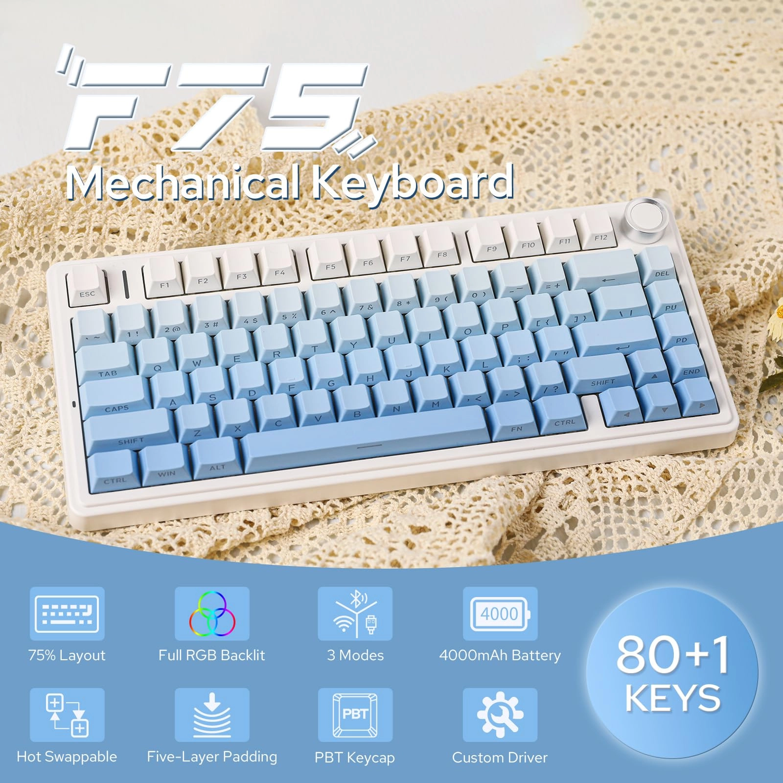 Aula F75 - QWERTY Wired/Wireless