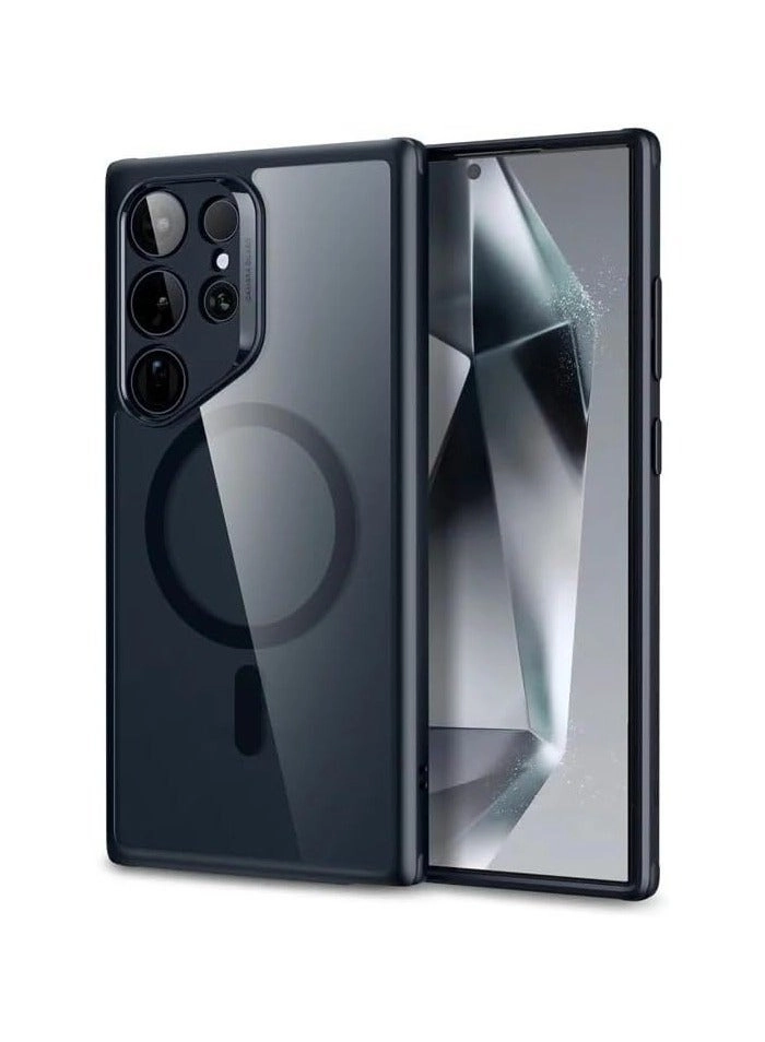 Galaxy S25 Ultra - 12GB 256GB 5G Titanium Grey + Classic Hybrid Case - Clear Black MagSafe Compatible