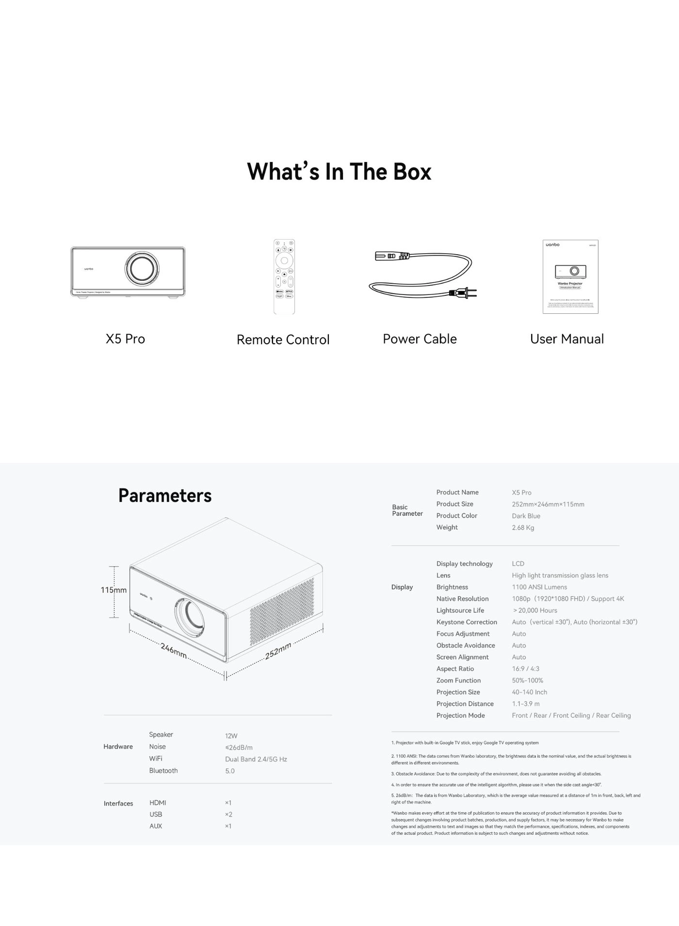X5 Pro X5 PRO 1100 ANSI