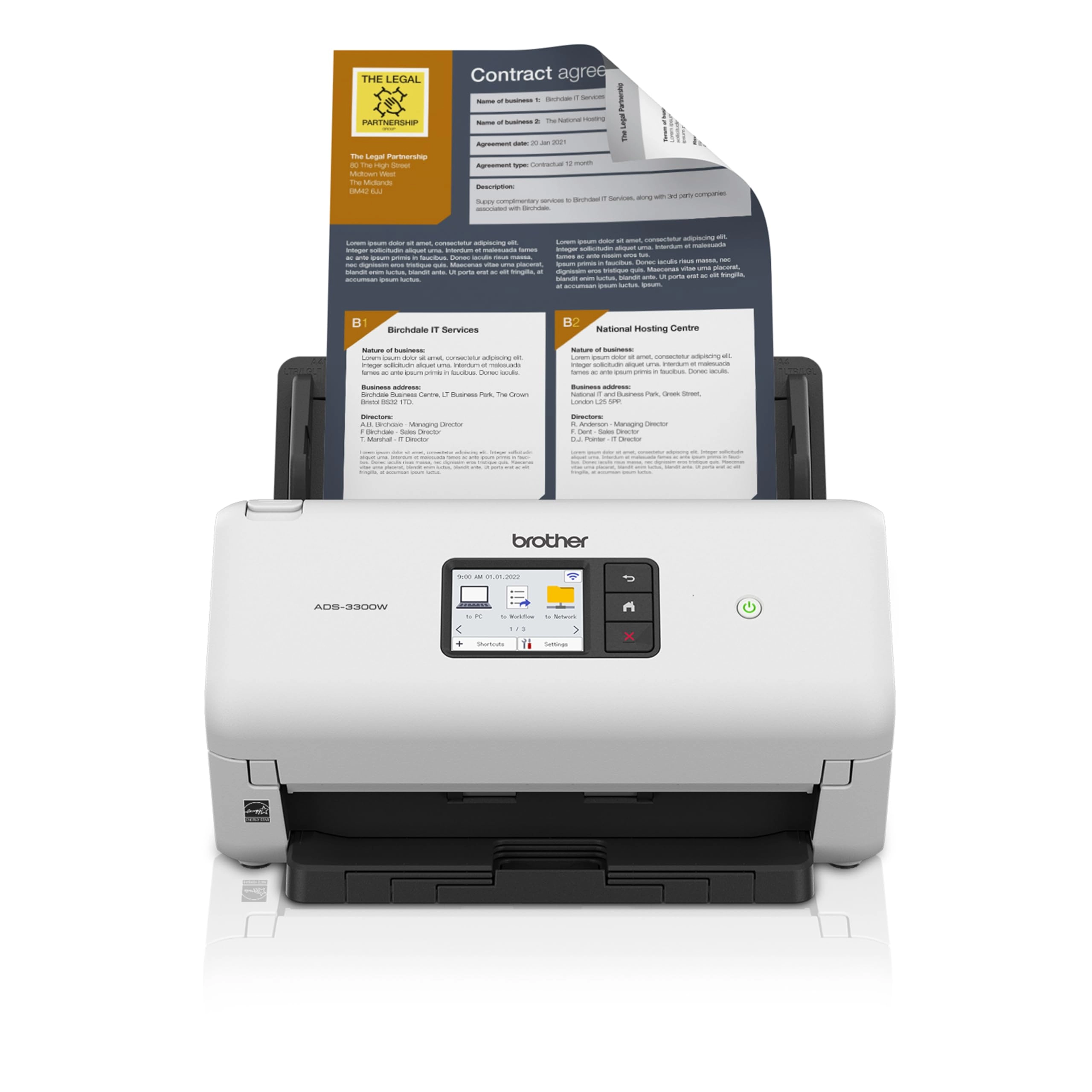 Brother (Renewed) ADS-3300W - Wireless 2.8-inch Touchscreen 40ppm