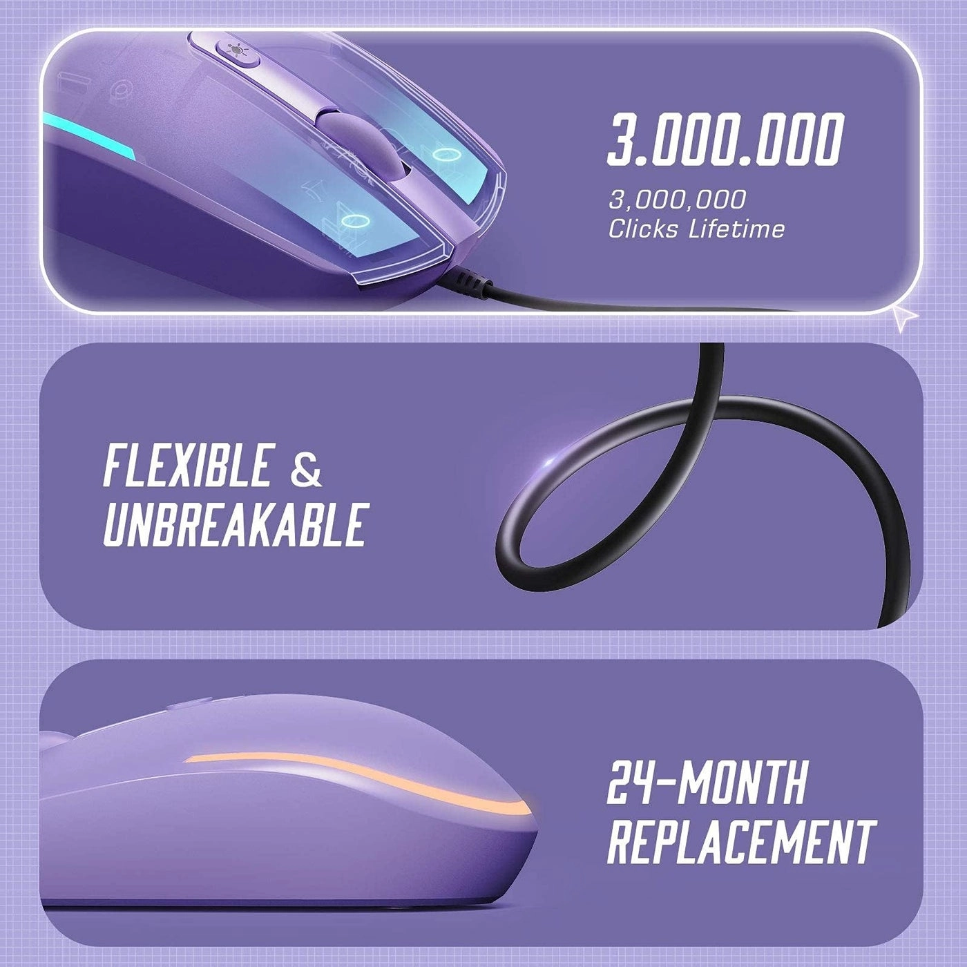 Wired LED RGB Backlit Mouse - USB
