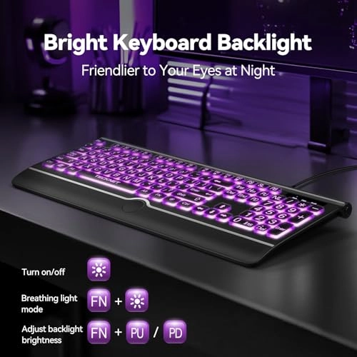 Large Print Backlit Keyboard - Wired