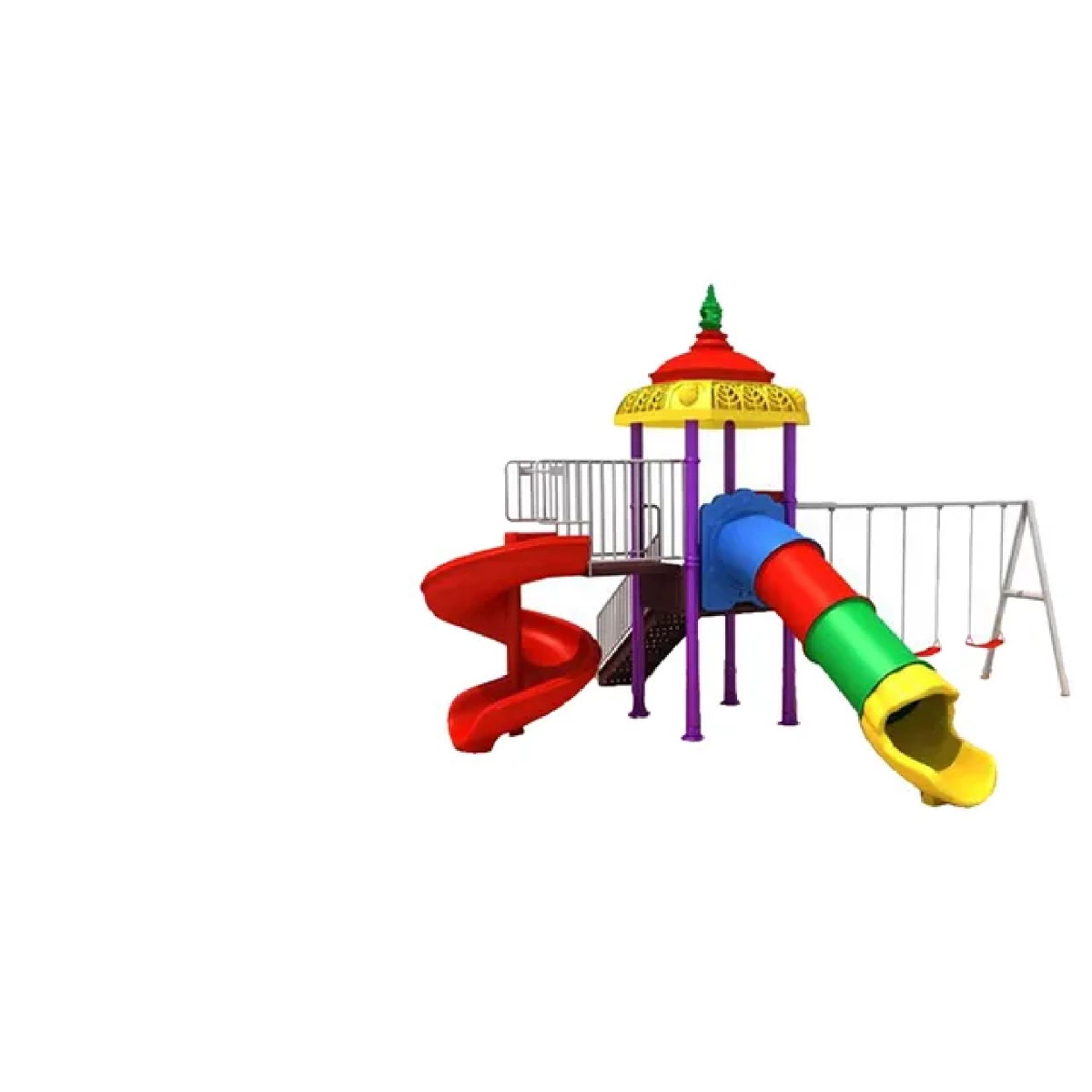 Mega Kids Flower Playsets - Swings And Slide Multi Colour