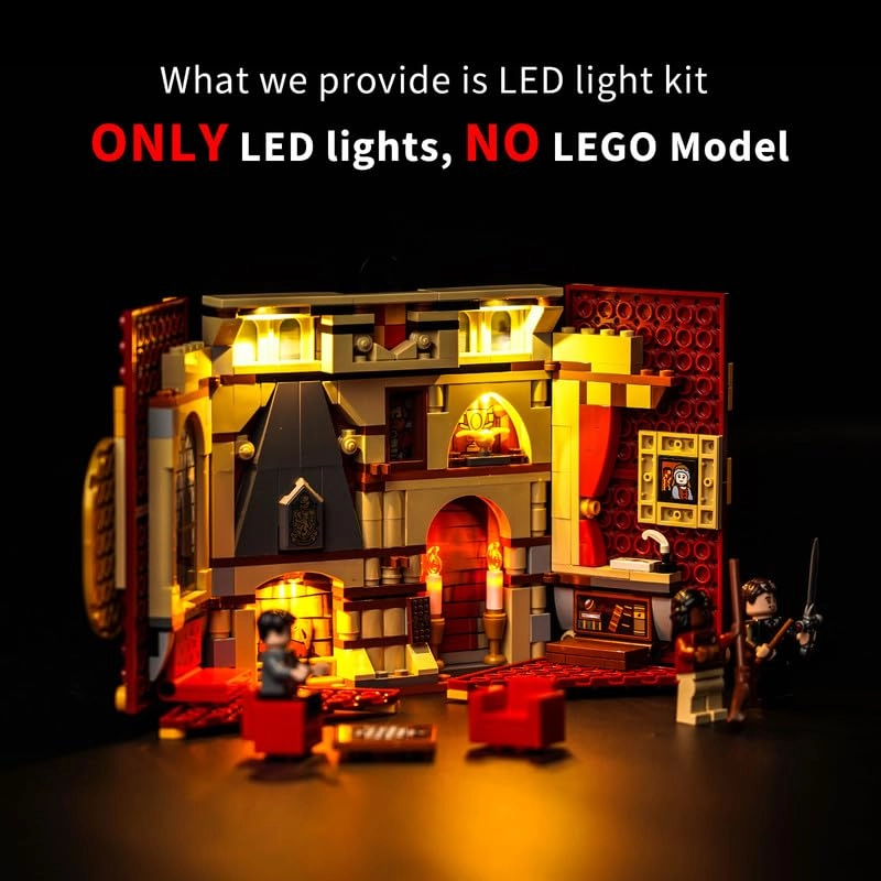 LED Light Kit for Lego 76409 Gryffindor House Banner - Battery Powered LED