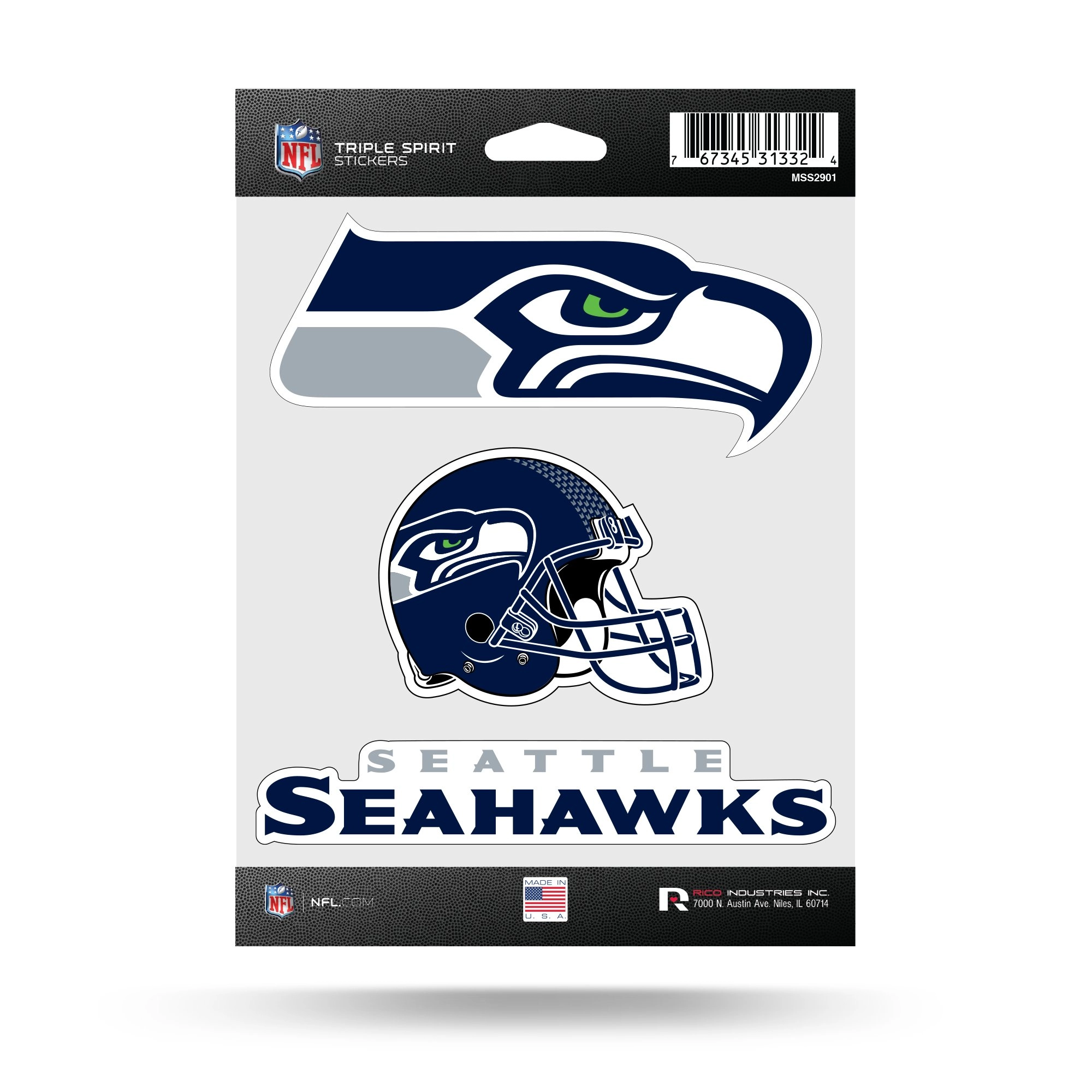 Rico Industries, Inc. Seattle Seahawks Sticker Book Die Cut 3 pcs