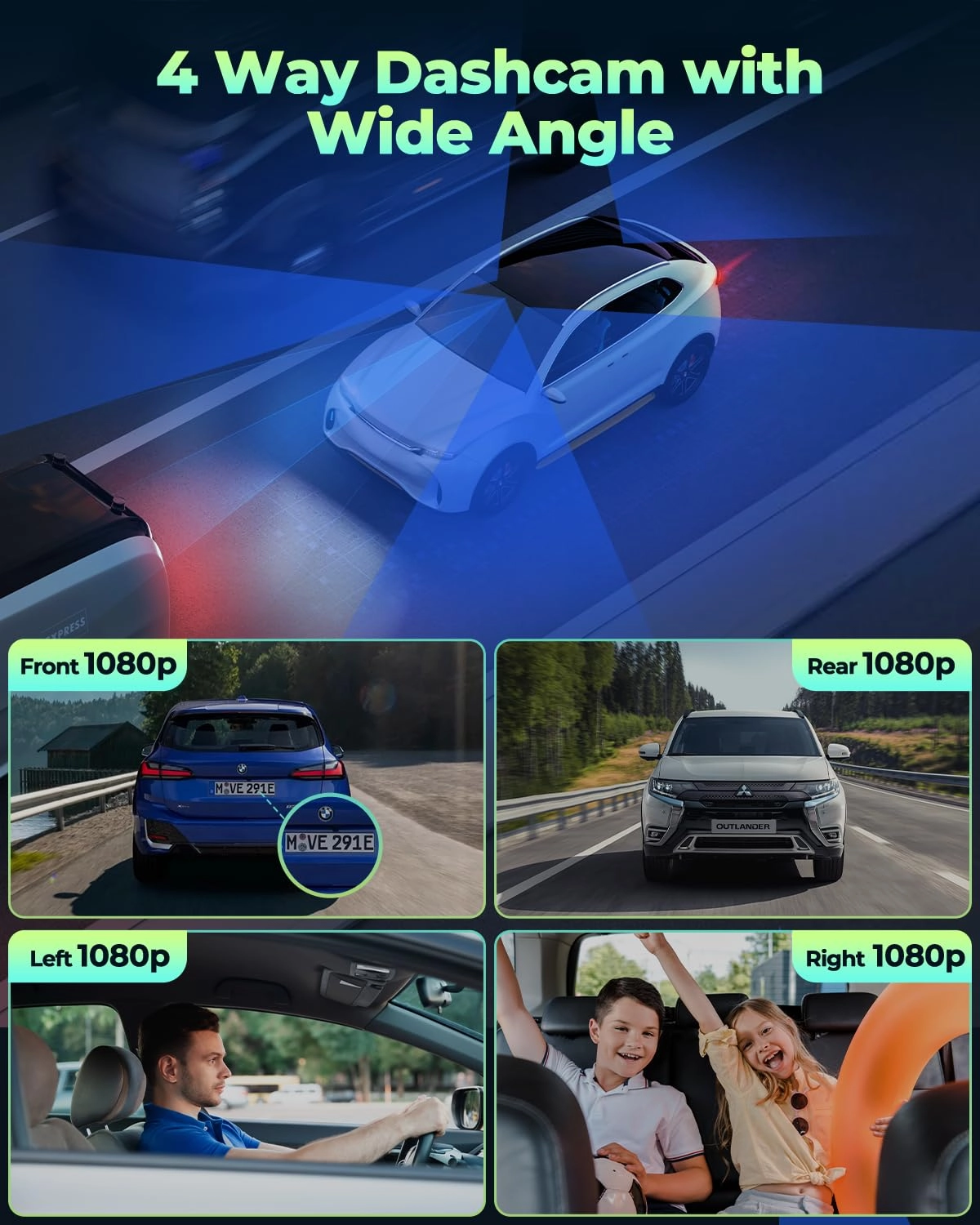 4 Channel Dash Cam - 1080p 30FPS