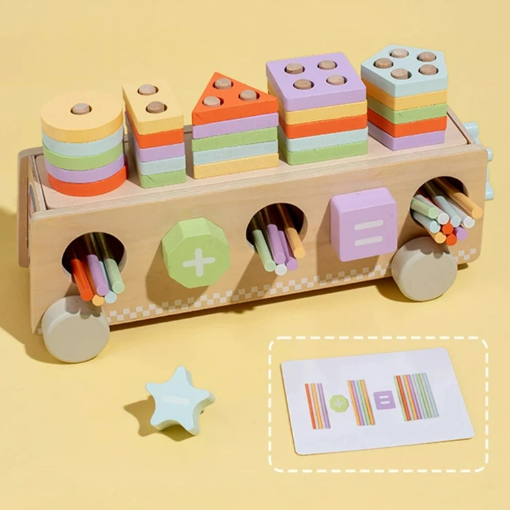 Multifunctional Wooden Shape Sorter - 1+ 25 wooden disks