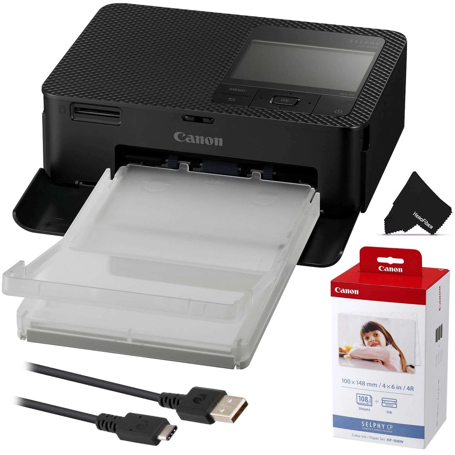 Canon SELPHY CP1500 - 108 Color Ink & Paper Wireless Portable