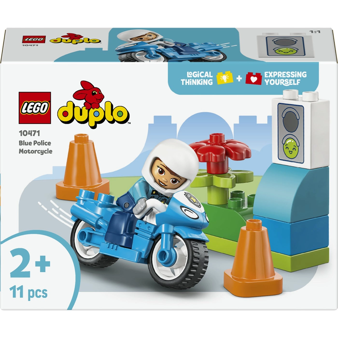 Blue Police Motorcycle (10471) - DUPLO