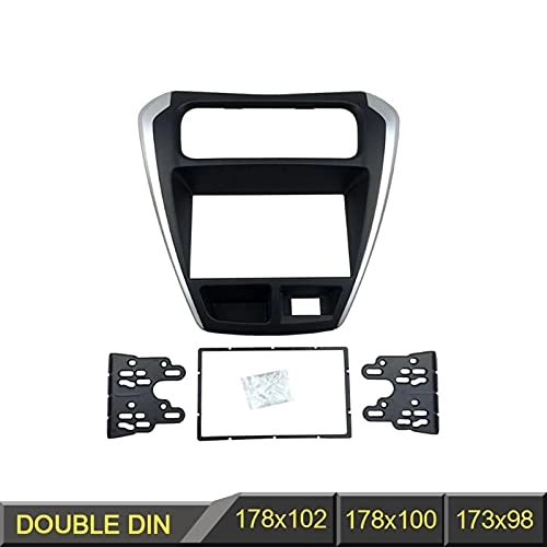 Radio Trim Dash Frame - Double Din Alto 800 2014 Black Silver