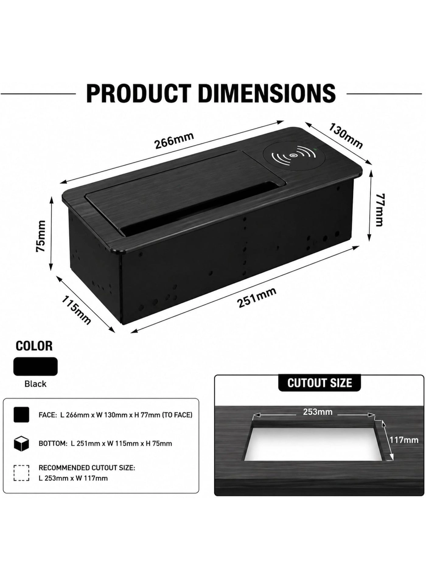 Flip Desk Power Socket - UK Socket