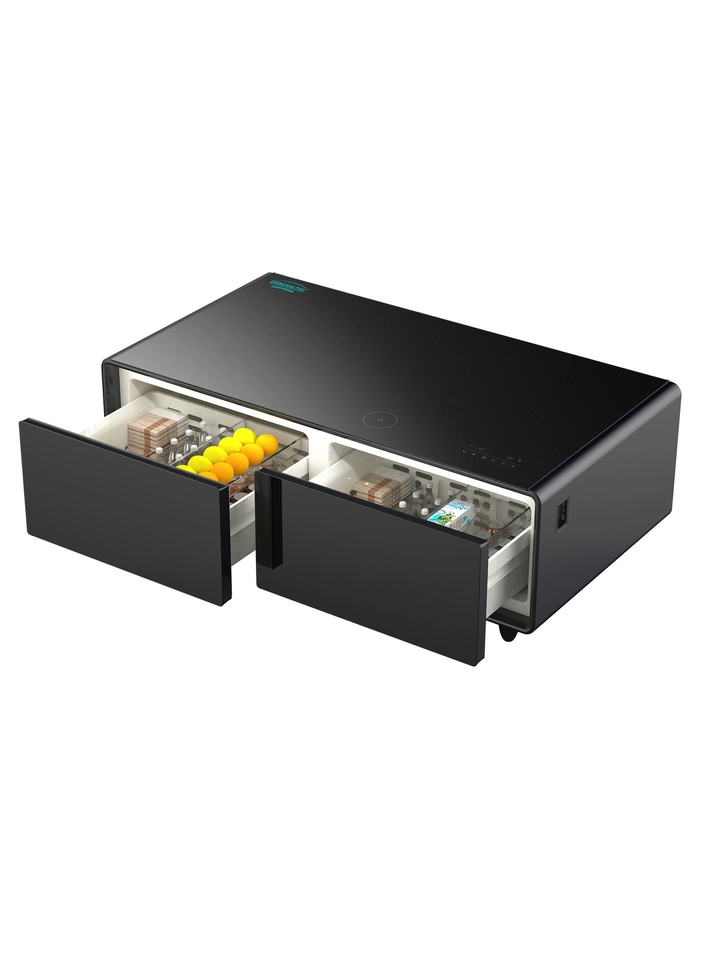 Smart Table and Refrigerator - 135L 15W Wireless Mobile Charging Bluetooth/USB Speaker