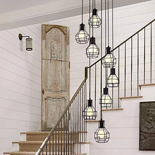 Clip Chandelier - E27 8 head Black