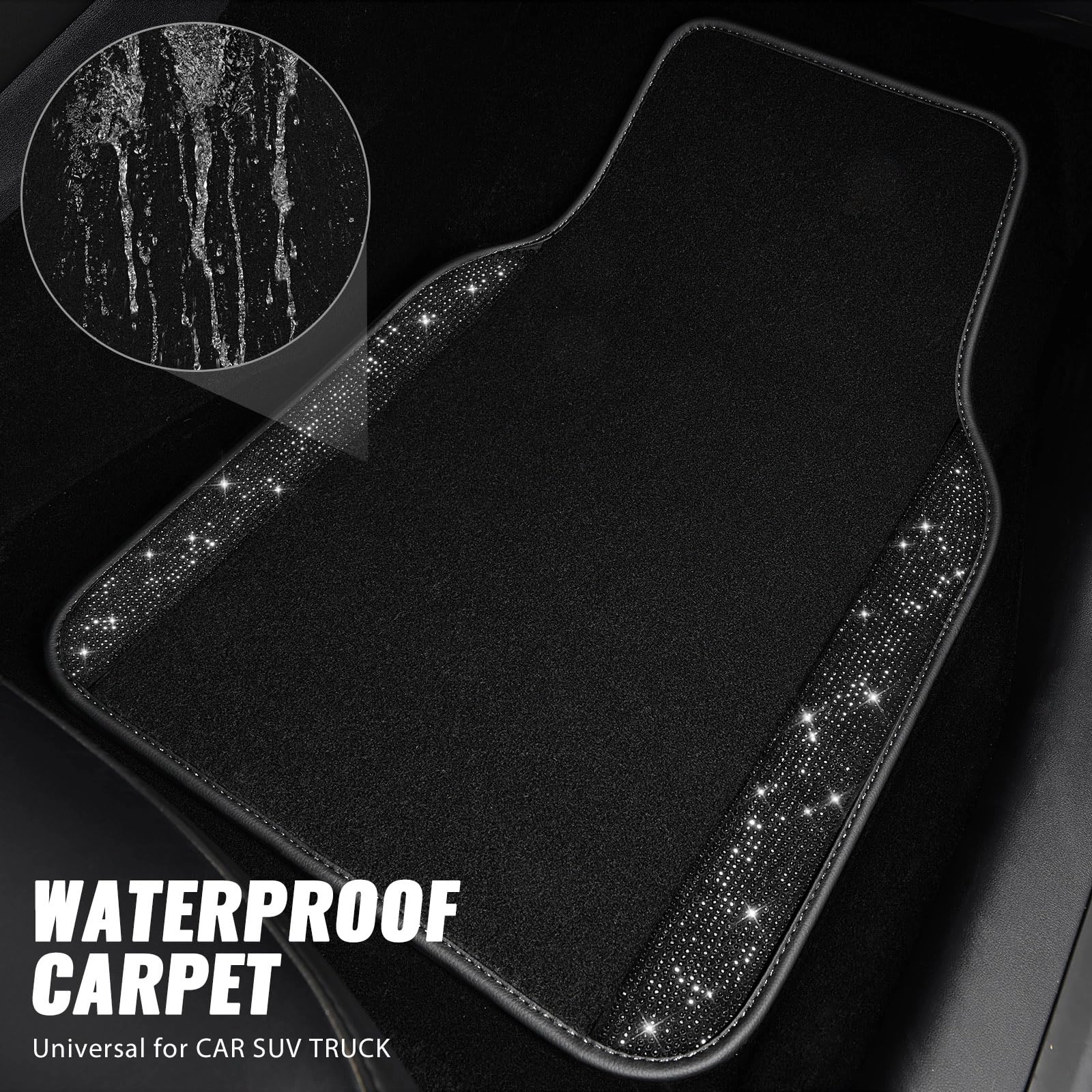 Bling Diamond Car Mats - 4.0 Count Universal Fit