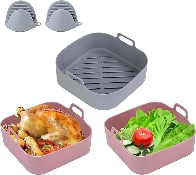 Najm Trading Air Fryer Silicone Pot - Silicone 3 Pcs