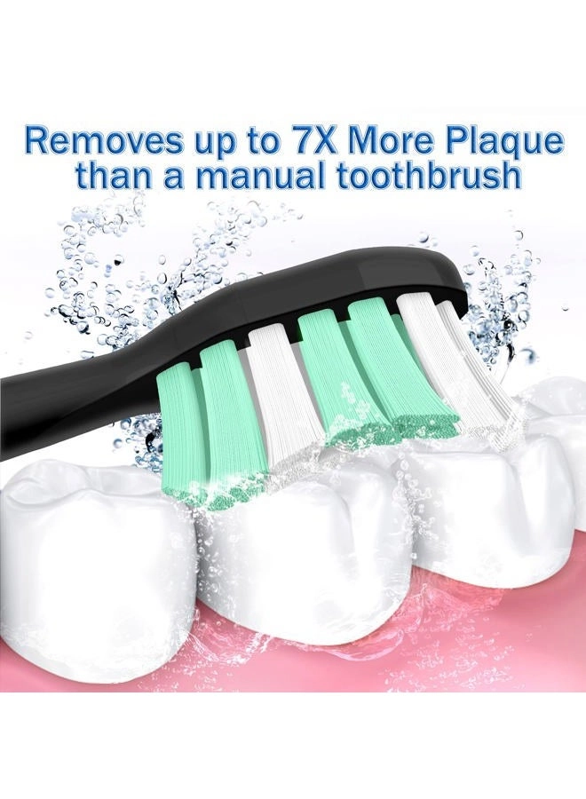 Replacement Brush Heads - Compatible with Philips Sonicare 8 Count Black