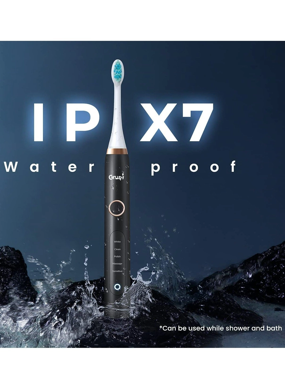 Rechargeable Electric Toothbrush - Smart Bluetooth With APP Waterproof Soft Sonic